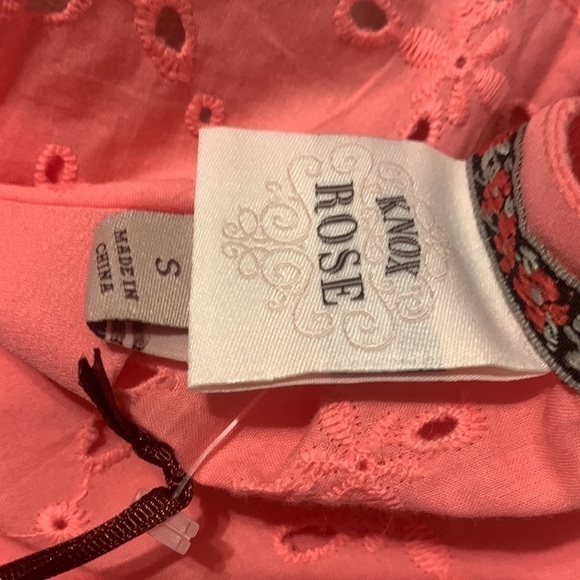 KNOX Rose Women's Pink peach Eyelet Baby Doll Dress‎ Size S NWT Summer melon - Picture 5 of 13